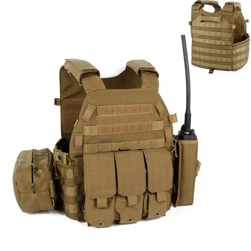 Nylon Pouch Molle Gear Tactical Vest Body Armor Hunting Plate Carrier Airsoft Accessories 6094 Combat War CS game Security Vest
