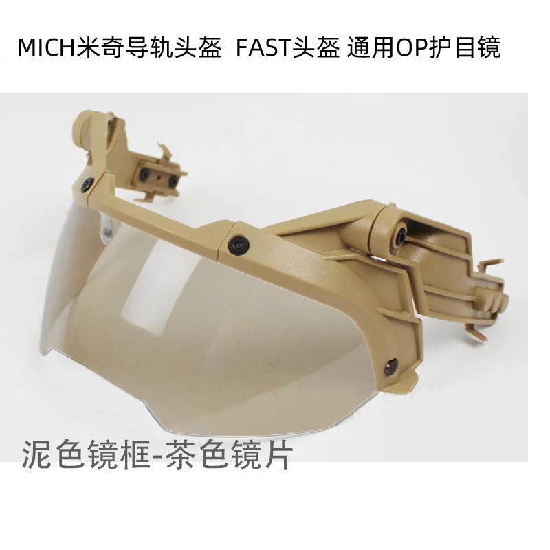 New Tactical FAST Helmet Half Face Mask With Flip Goggles Hunting Airsoft CS Game Paintball Mask Helmet Accessories Gear