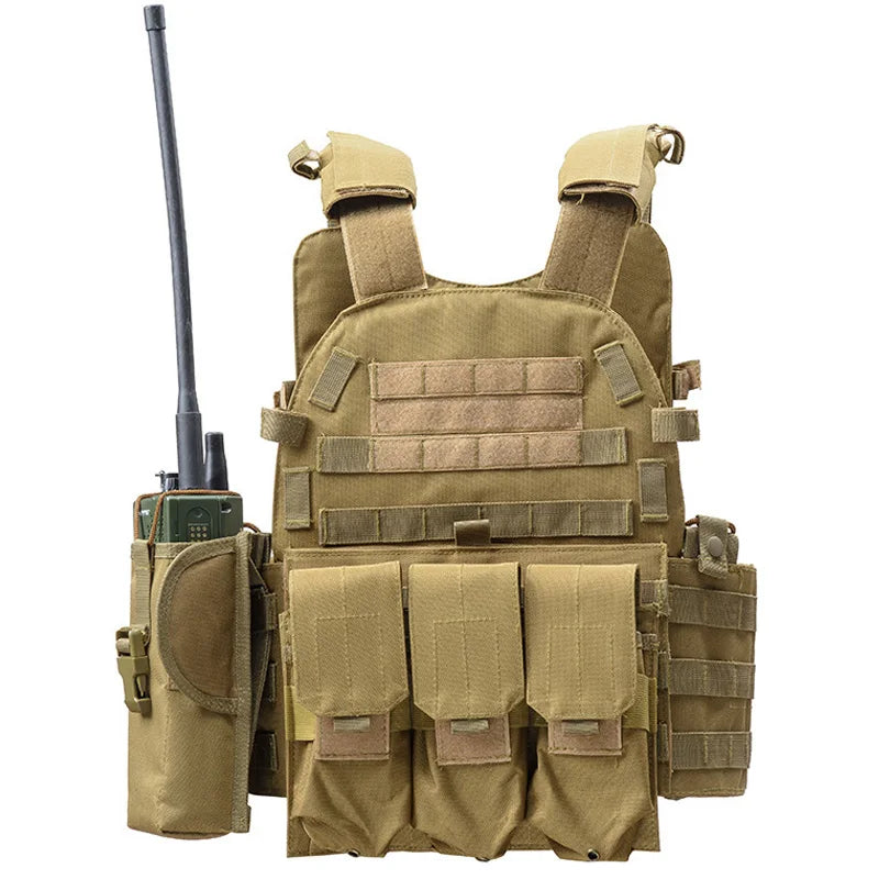 Nylon Pouch Molle Gear Tactical Vest Body Armor Hunting Plate Carrier Airsoft Accessories 6094 Combat War CS game Security Vest