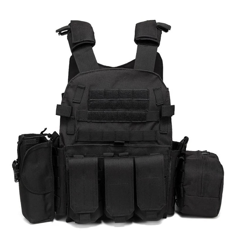 Nylon Pouch Molle Gear Tactical Vest Body Armor Hunting Plate Carrier Airsoft Accessories 6094 Combat War CS game Security Vest