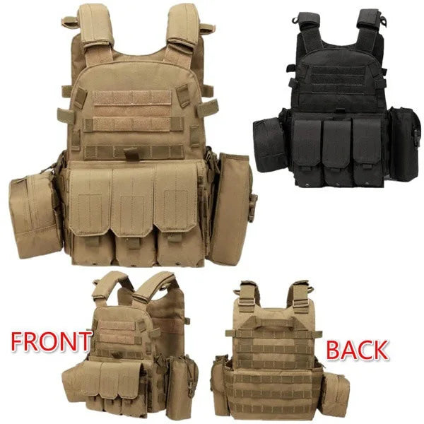 Nylon Pouch Molle Gear Tactical Vest Body Armor Hunting Plate Carrier Airsoft Accessories 6094 Combat War CS game Security Vest