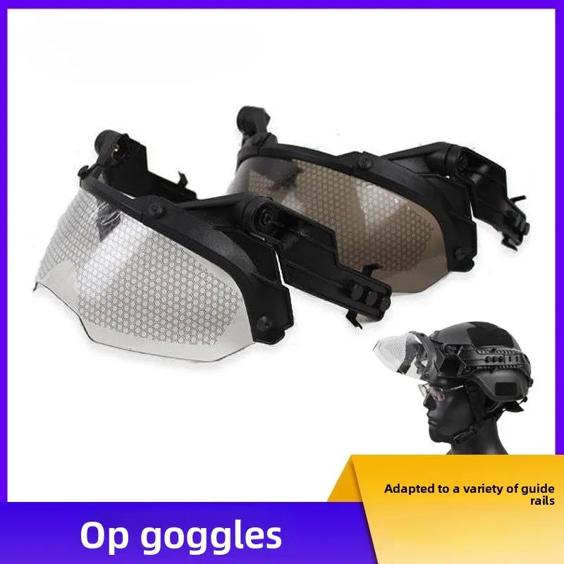 New Tactical FAST Helmet Half Face Mask With Flip Goggles Hunting Airsoft CS Game Paintball Mask Helmet Accessories Gear