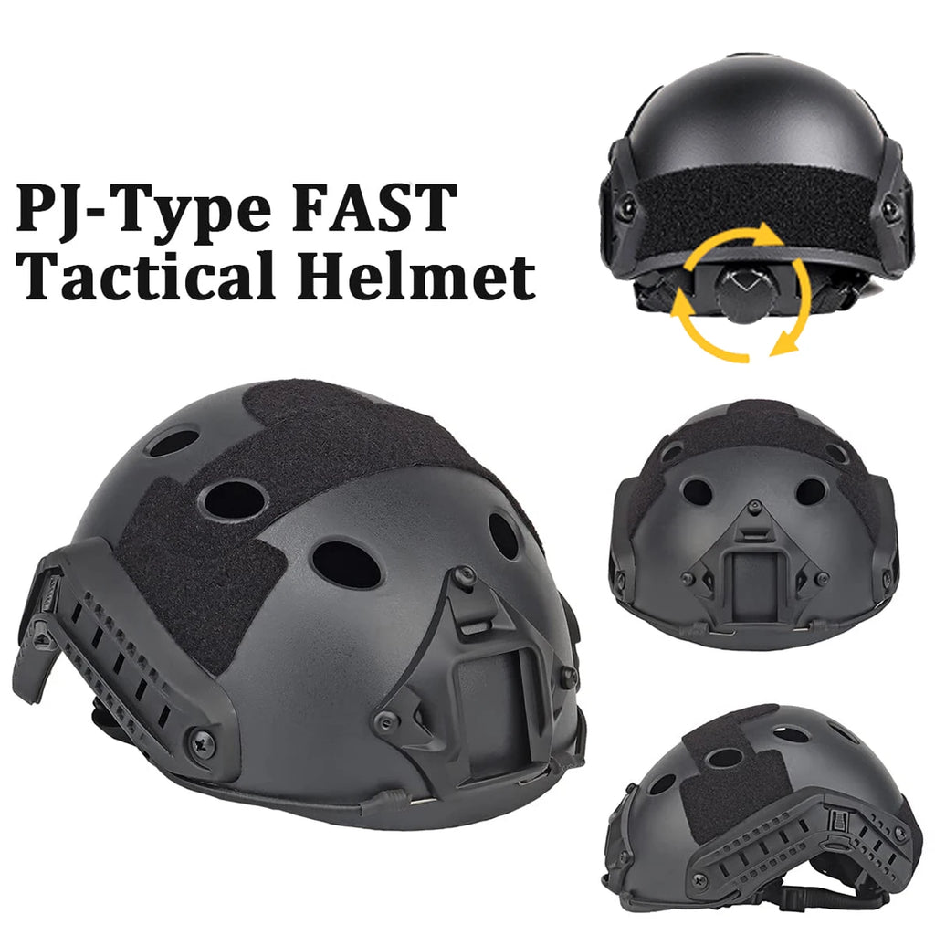Fast Airsoft Paintball Helmet with Tactical Mask and Visor Set, Army Full Face Shooting Protective Gear, for Sports Hunting Game