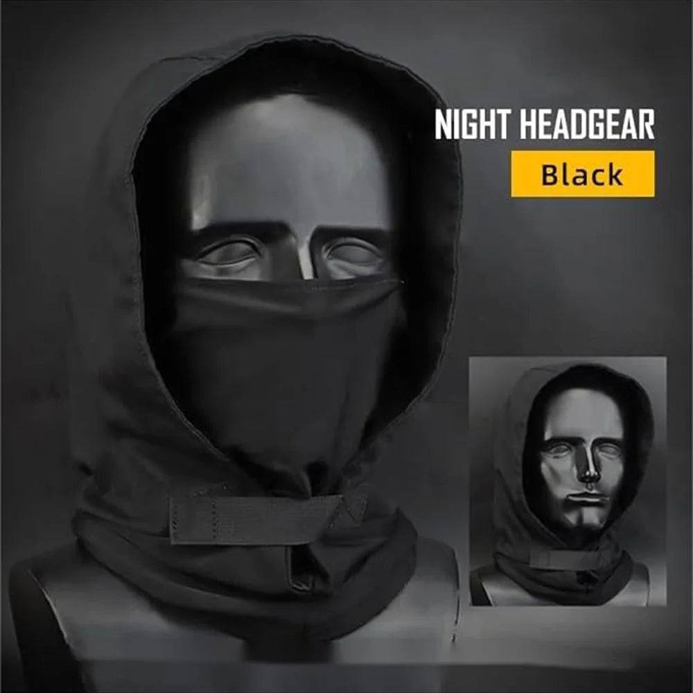 Tactical Hood Mask Set Airsoft Half Face Ghost Masks Night Balaclava Face Mask for Halloween Cosplay Paintball CS Games Gear