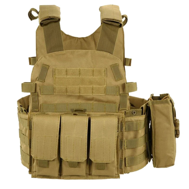 Nylon Pouch Molle Gear Tactical Vest Body Armor Hunting Plate Carrier Airsoft Accessories 6094 Combat War CS game Security Vest