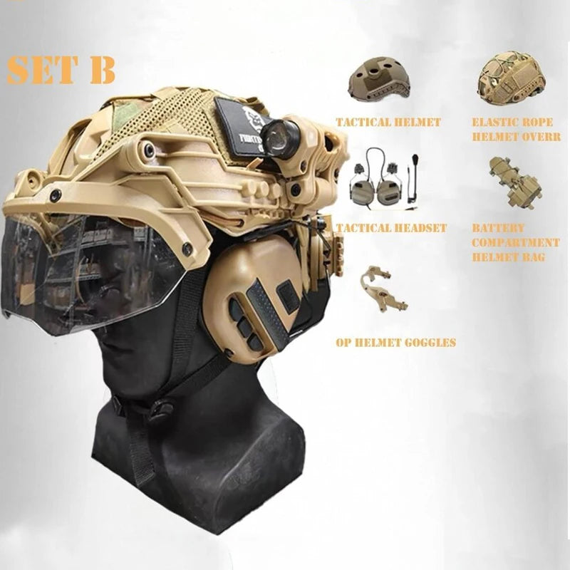Airsoft Paintball Full Helmet Set Cp Camouflage Tactical Helmet Cod19 Ghost Cosplay - Gaming Cosplay Gear Military Fan Cosplay