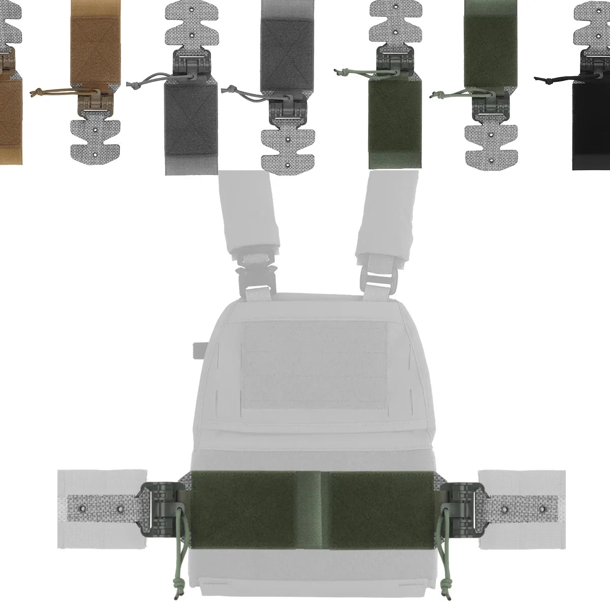 Tactical FCPC V5 Vest Quick Release Cummerbund 2PCS Set Modular Airsoft Vest Buckle System Outdoor Shooting Gear Accessories