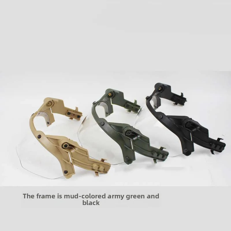 New Tactical FAST Helmet Half Face Mask With Flip Goggles Hunting Airsoft CS Game Paintball Mask Helmet Accessories Gear